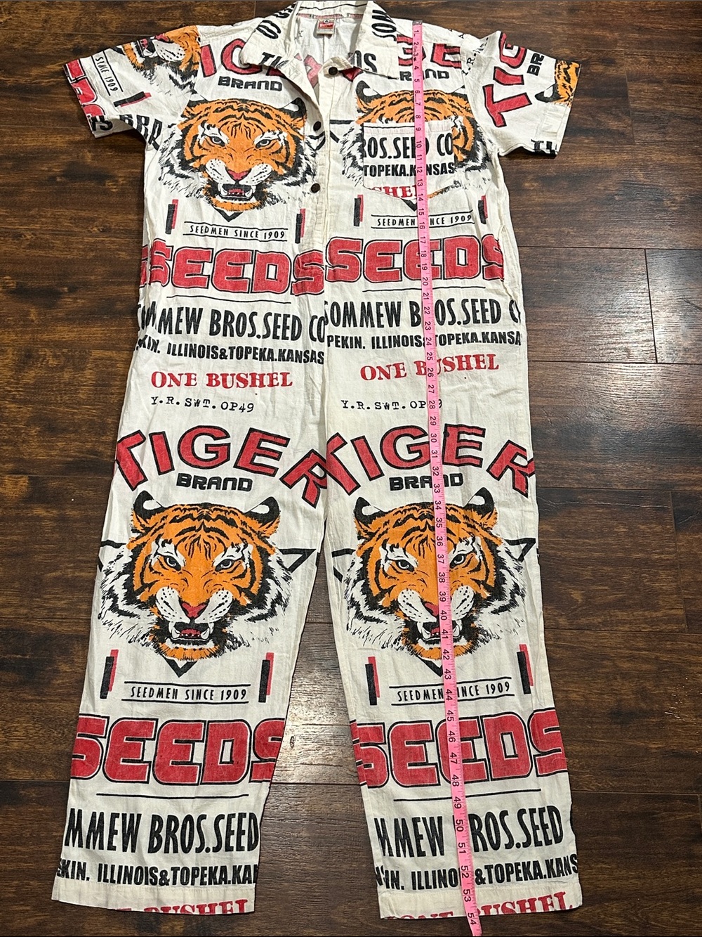 Vintage Tiger Seed Sack Jumpsuit 🐅🌾 Like New! - Picture 6 of 8